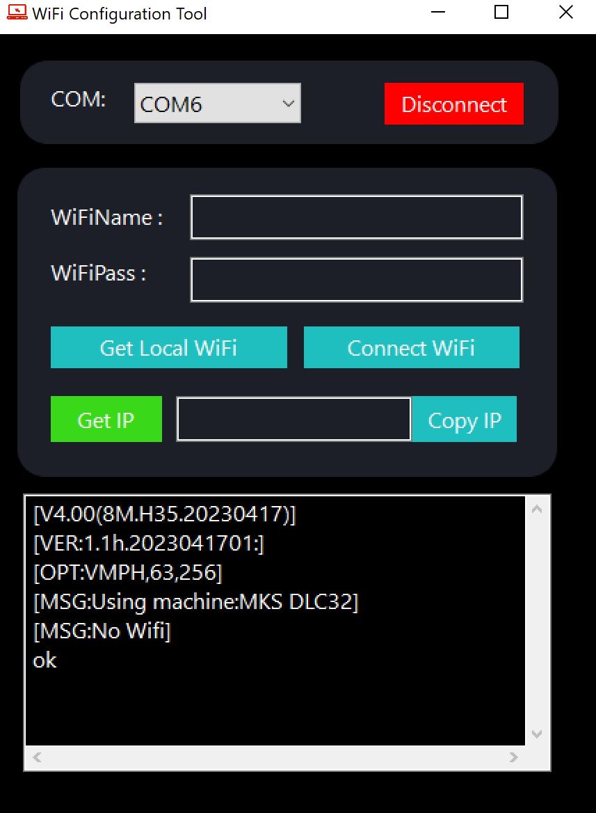 L'application de configuration du wifi