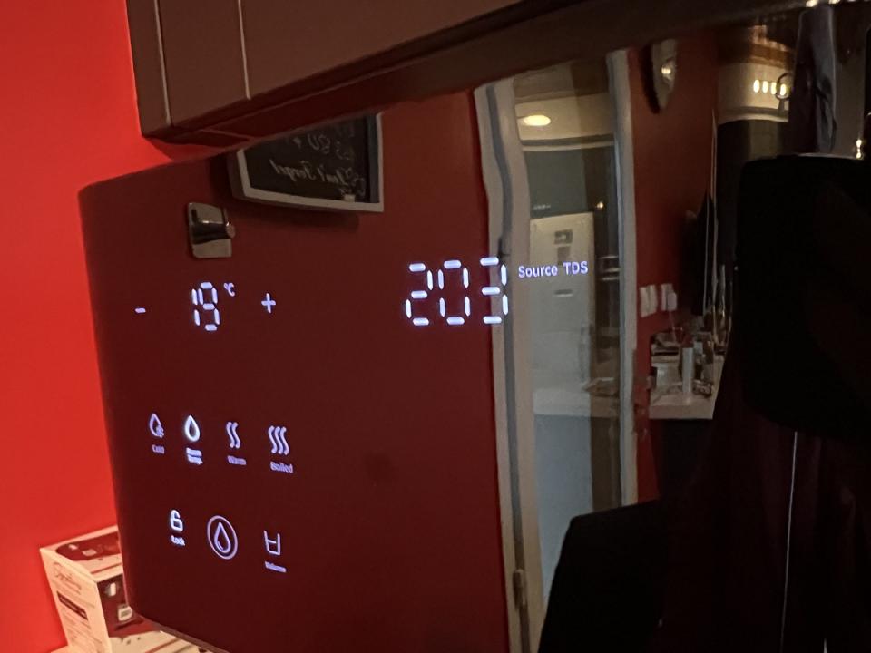 L'écran tactile avec affichage du TDS