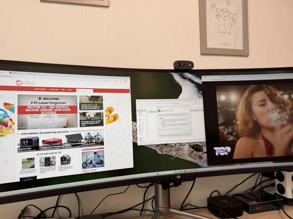 Parfait pour une fénetre de vidéo en direct (Mycanal ici à droite)