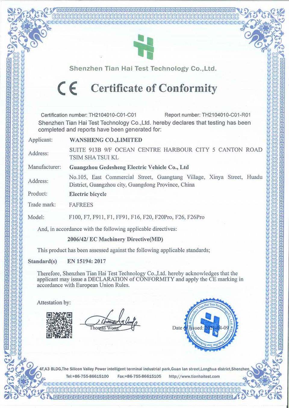 Le certificat CE