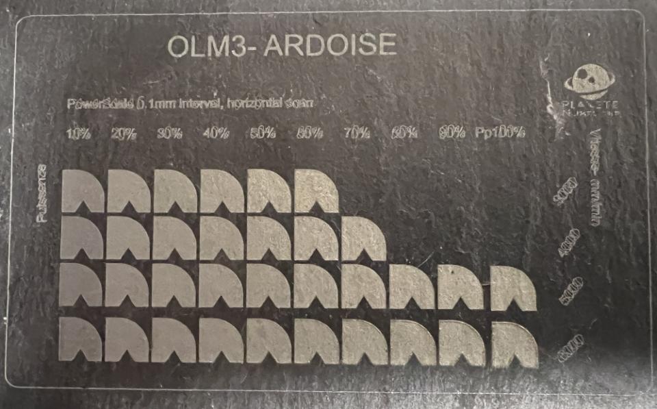 Le test de gravure sur Ardoise