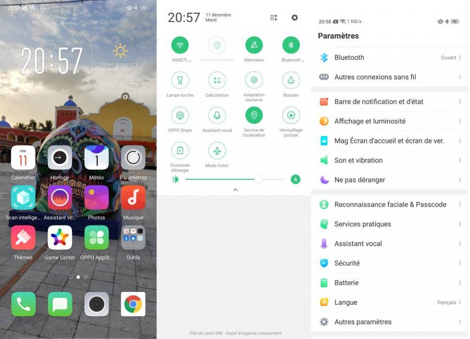 L'interface COLOR-OS