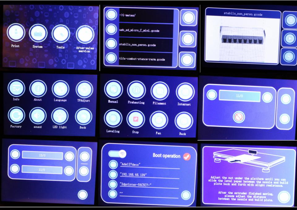 L'interface écran de la QIDI est simple mais pas facile avec de gros doigts