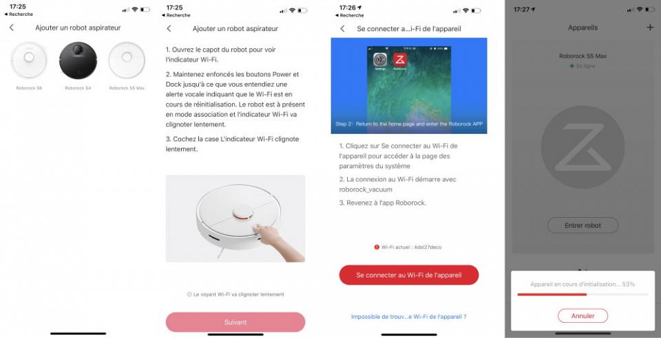 S4, S5 MAX et S6 sont utilisables via l'application ROBOROCK