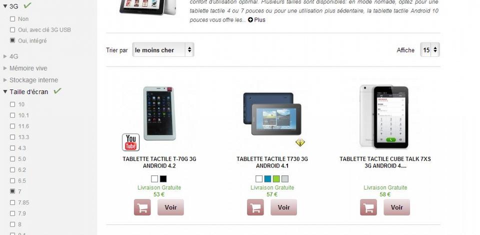 Les tablettes 3G sont communes en Import Chinois