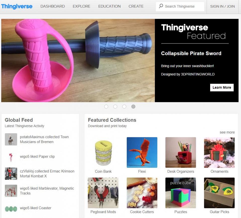 Thingiverse est un site de référence pour trouver des modèles 3D gratuits à imprimer