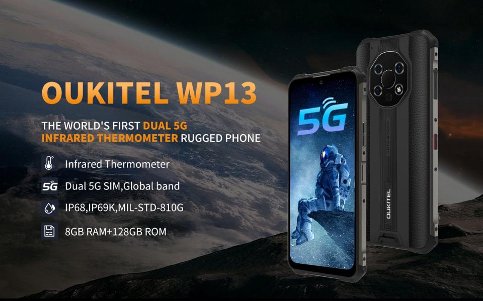 OUKITEL WP13, un smartphone endurcis compatible 5G complet petit budget en lancement
