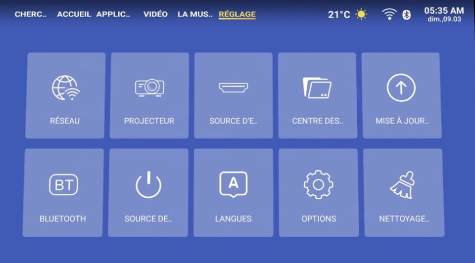 Une des section de l'interface utilisateur avec accès au navigateur fichier, selection source, ...