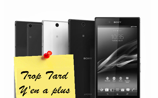 Vente flash Xperia Z ultra 249€ ce jour (100€ odr)