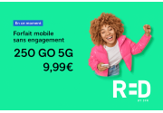 Bon plan relatif Promotion RED SFR 250GO 5G Appel/sms/mms illimités et 26 (...)