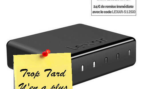 SSD Lexar externe GO WORKFLOW de 512 Go à 84,99 (...)