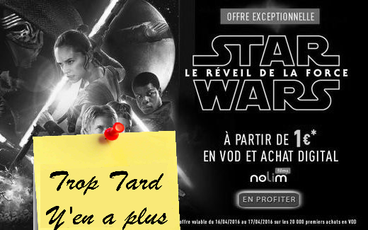 Star Wars, le réveil de la force dès 1€ en VOD !