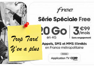 Deal expiré Free Mobile, un forfait 20 Go à seulement 3,99€/mois, (...)