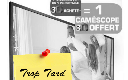 TV Toshiba LED 3D 117cm 46TL933F + caméscope 3D 3D Z100 625€