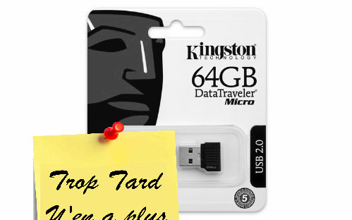 Micro Clé USB 2.0 64 Go Kingston DataTraveler 15€13 (...)