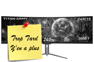 Deal expiré L'écran Titan Army C49C1S disponible : 49", 240 Hz, Dual (…)