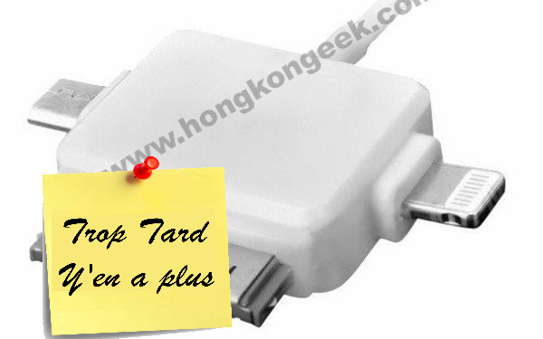 Câble universel Micro Usb / Apple 30 broches / Lightning (...)