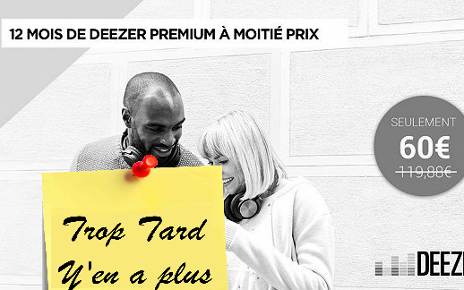 Musique illimité Streaming Deezer Premium 1 an à moitié (...)
