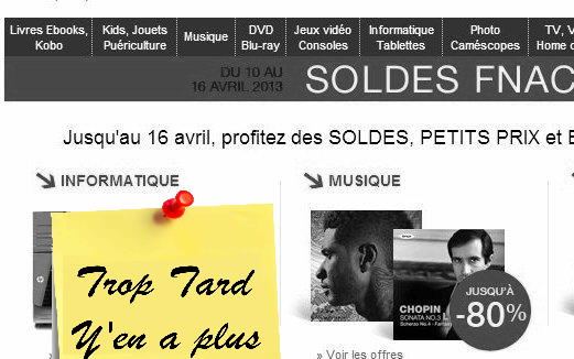 Soldes flottantes à la Fnac, le billet récapitulatif