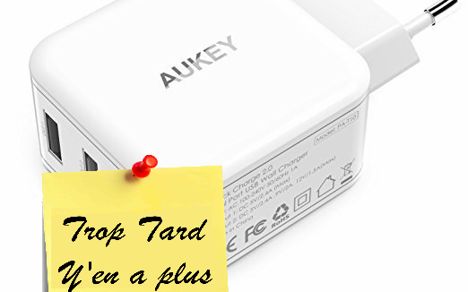 Chargeur USB AUKEY, 2 ports, Quick charge 2.0, (...)