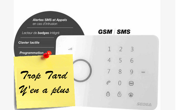 Alarme complète avec transmetteur GSMSEDEA S5 à 145€ (...)