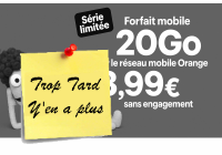 Deal expiré Forfait mobile Sosh avec 20 Go DATA et Appels/SMS/MMS (...)