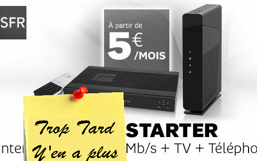 SFR BOX Starter ADSL fibre à partir de 5€ pendant 1 (...)