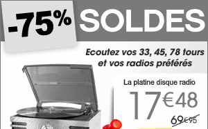 Platine 33, 45, 78 tours avec sa radio AM/FM à 17€48 (...)