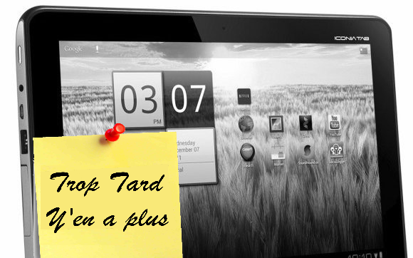 Tablette Android 10 pouces Tegra 2 Acer A200 à 140,99 € (...)