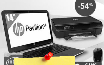Pc portable 14 pouces Hp, imprimante Wifi et souris (...)