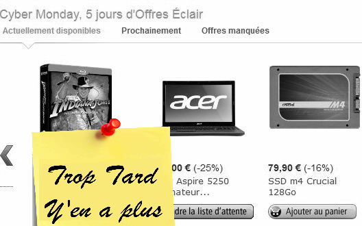 Lancement du Cyber Monday ventes flash sur Amazon