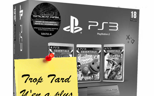 109€ la Sony PS3 Ultra Slim 12Go avec 3 jeux après (...)
