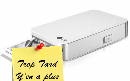 Mini imprimante LG PD439 pour Smartphone à 69€99 livrée (...)