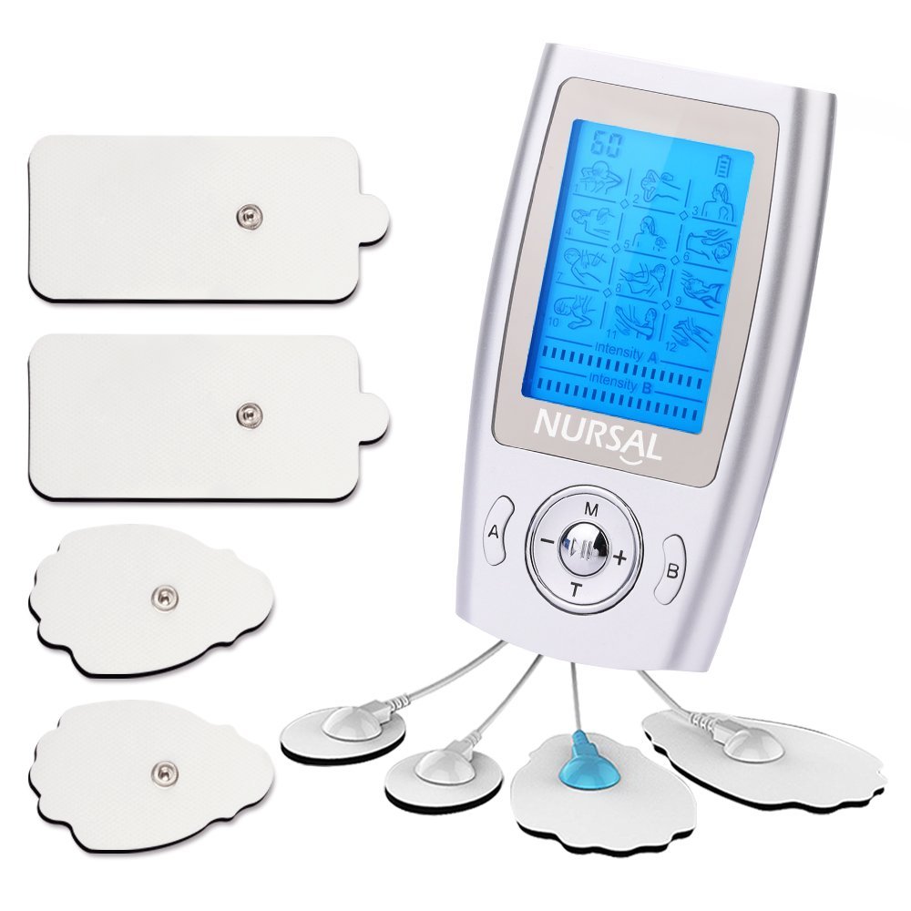 Électrostimulateur TENS NURSAL, soulagement des douleurs, 12 programmes de massage, 8 électrodes à 24€75 @ Amazon