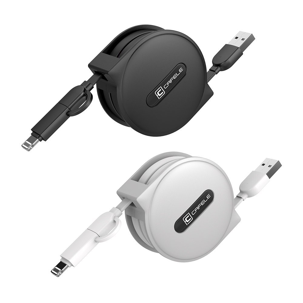 Pack deux câbles Lightning/microUSB retractables iphone/smartphone pour 12€87 