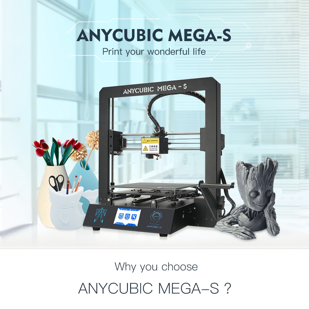 Imprimante 3D ANYCUBIC i3 Mega-S, tout métal, assemblage rapide, Stock France à 104€39