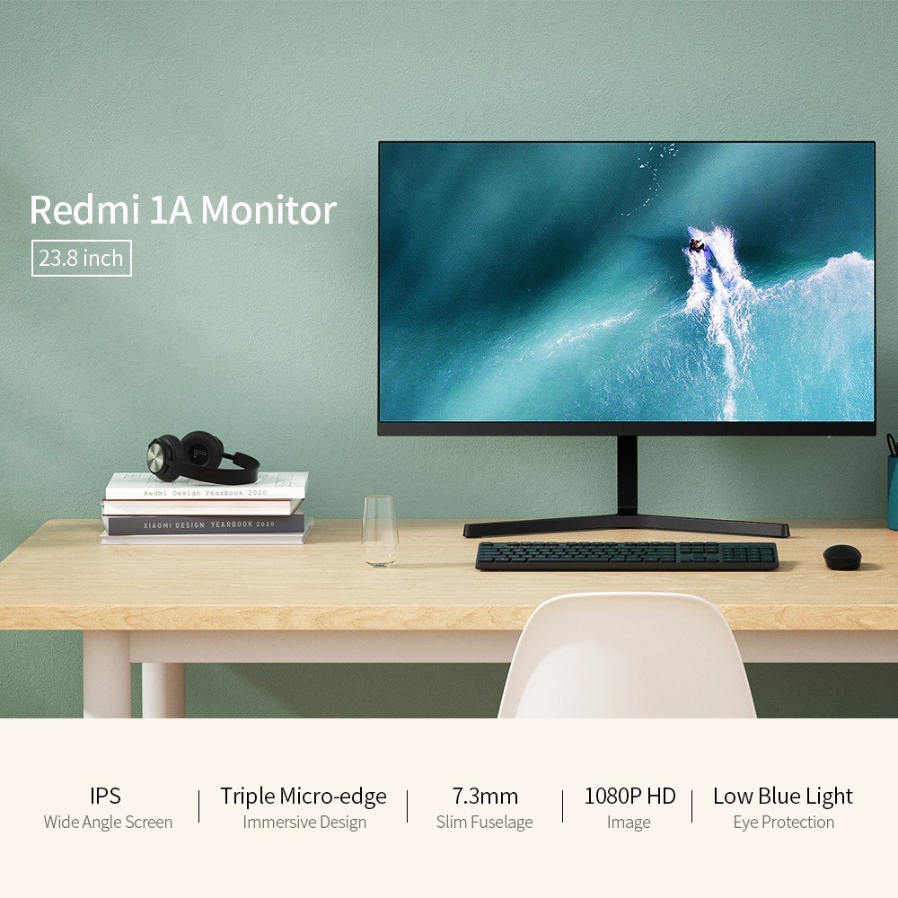 Moniteur Xiaomi Redmi 1A, 23,8 pouces IPS FullHD, faible lumière bleue à 101€99