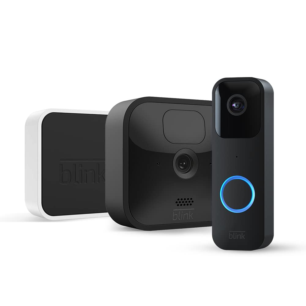 Caméra de surveillance Blink + interphone Video Doorbell + passerelle Wifi à 55,99€