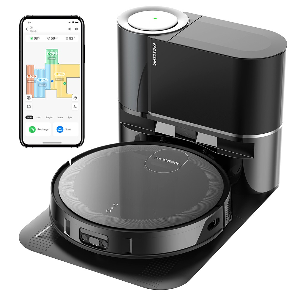 Proscenic Floobot X1, un aspirateur robot avec base auto vidage et serpillière vibrante à 235€ Stock EU