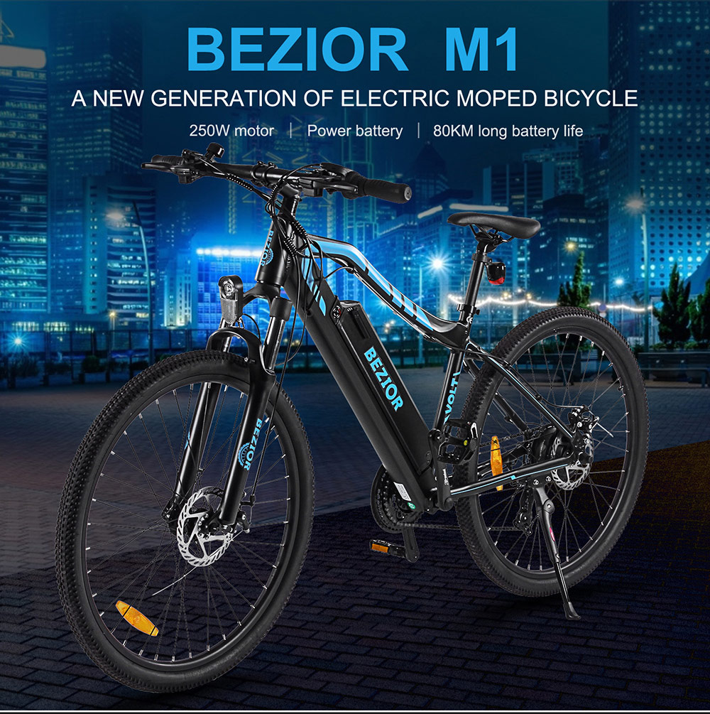 Le VTT Electrique Bezior M1, 27.5 pouces, 250 watts et bonne batterie 48V 12.5Ah en déstockage à 582€