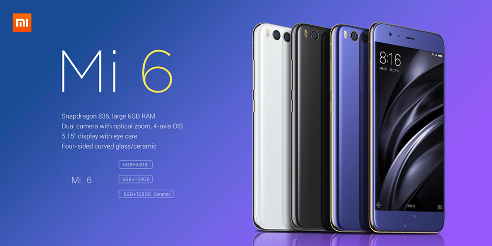 Le haut de gamme Xiaomi MI 6, double capteur photo et Snapdragon 835, 6/64GO à 255€10