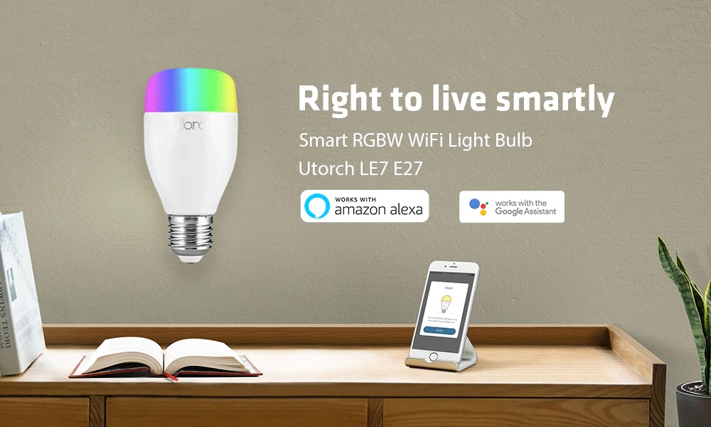 Ampoule connectée Utorch E27 toutes couleurs Alexa / Google Home à 11€70 Stock Europe