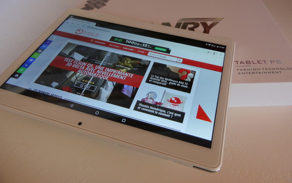ANRY X20, une tablette Android 10.1'' d'entrée de gamme avec GPS et 4G pour 129€50 (testée)