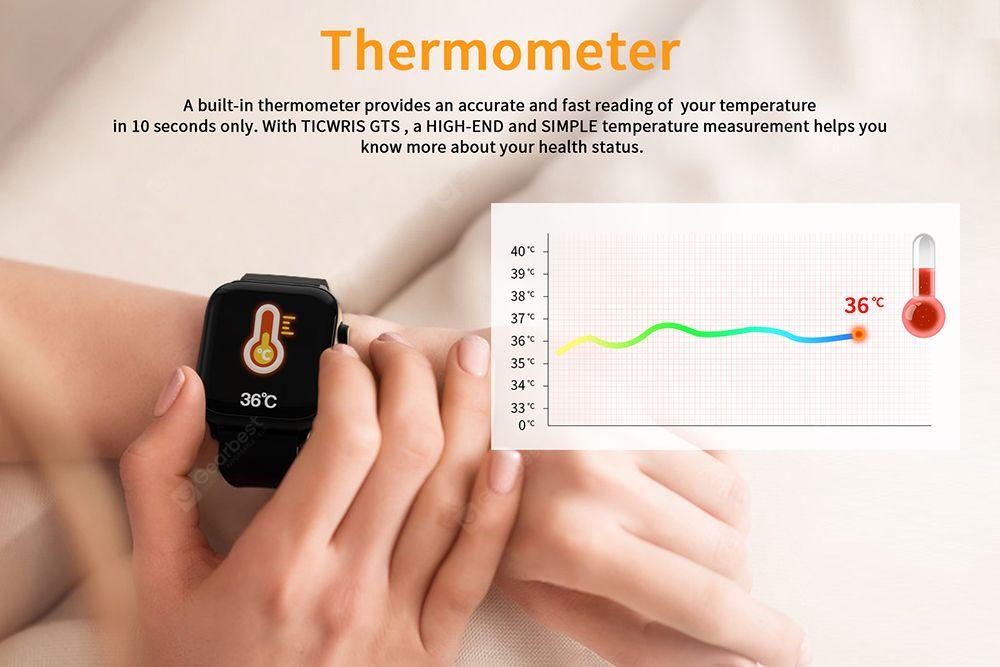 TICWRIS GTS, la smartWatch avec thermomètre corporel à 13€76