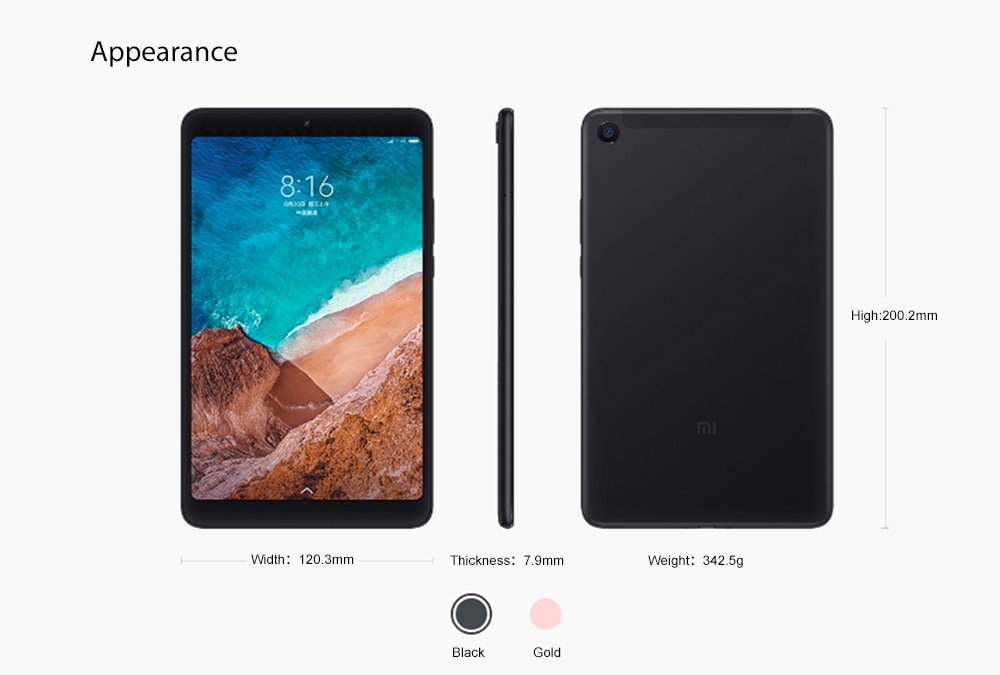 La XIAOMI MI PAD 4 , l'ipad mini Chinois version 4G LTE 4/64GO à 194€70(Testée) 