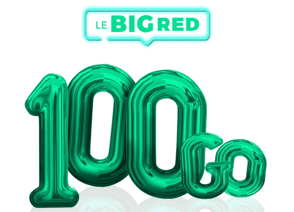 Forfait mobile RED 100GO Appel/sms/mms illimités sans durée pour 12€