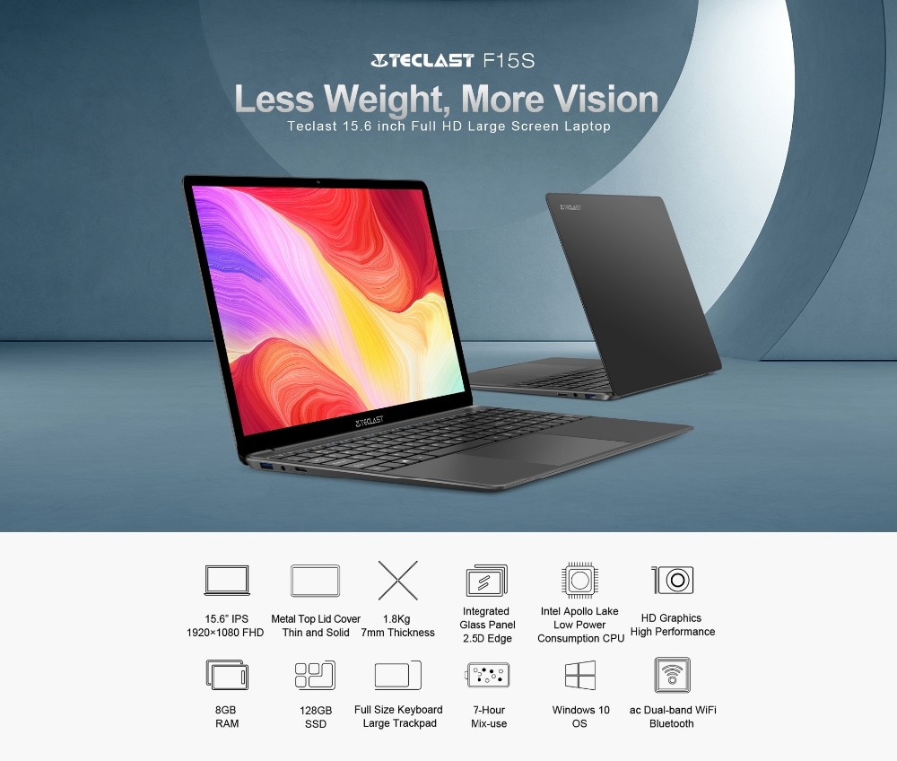 Teclast F15S, un élégant PC Portable d'entrée de gamme 15,6 pouces à 258€45 Stock Espagne