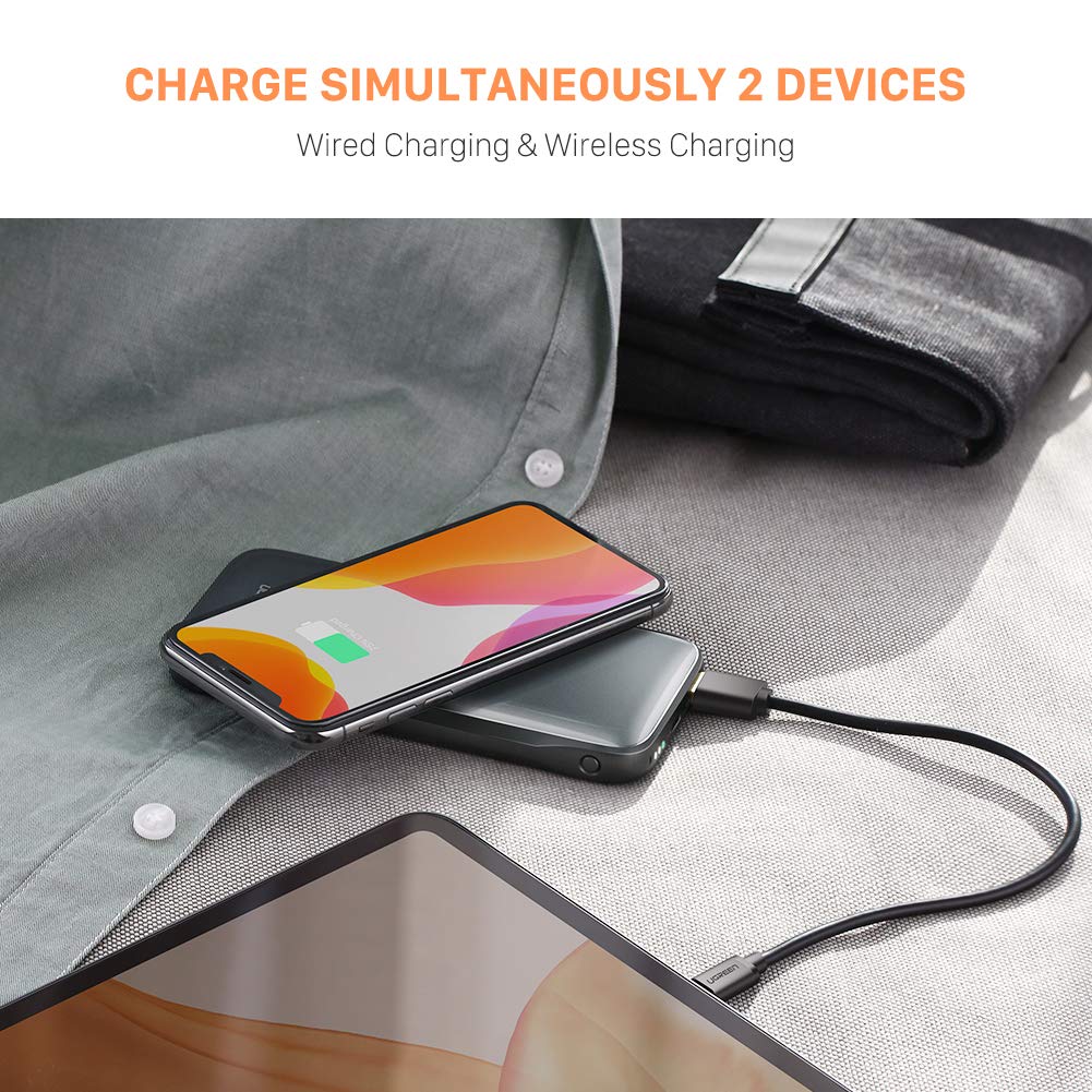 Batterie externe POWERBANK UGreen 10000mAh Charge sans fil QI à 13€99 