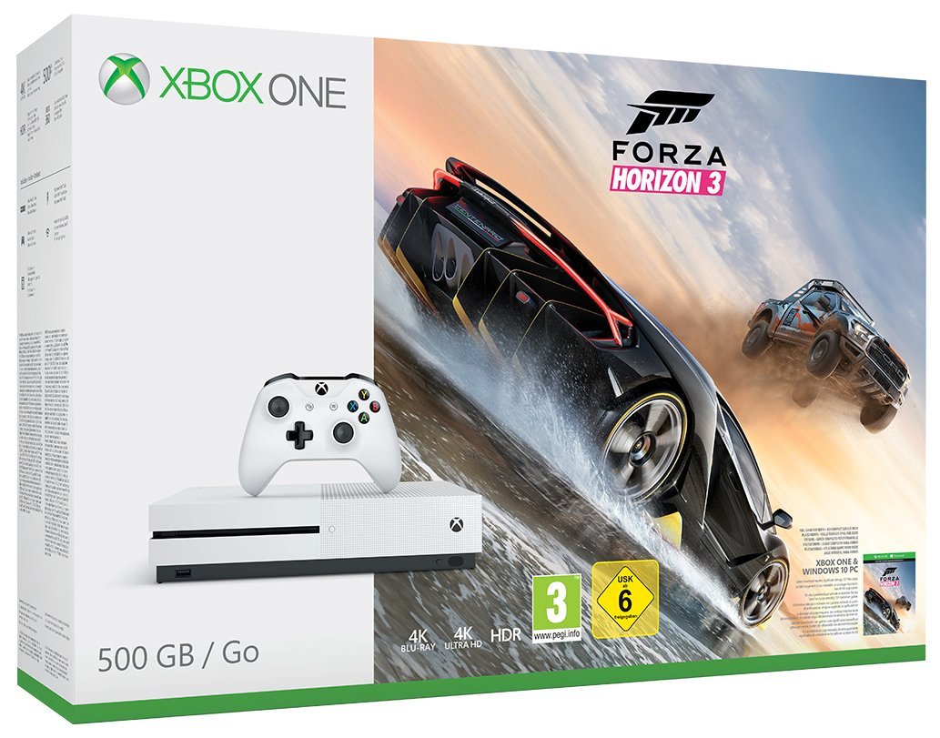 Console Xbox One S 500Go Blu-Ray 4K + Forza Horizon 3 à 199€ @ Amazon 