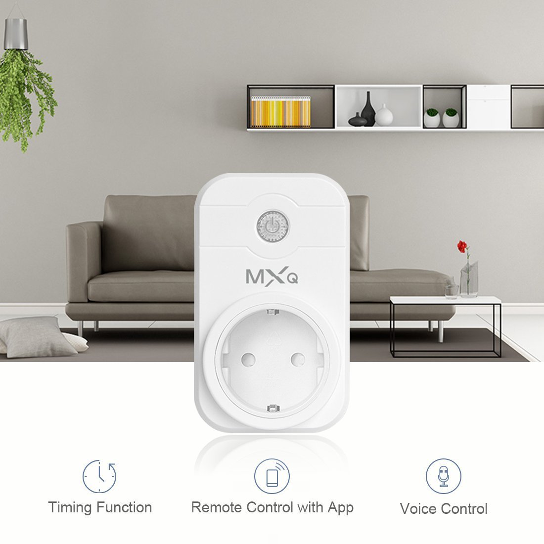 Prise intelligente MXQ pilotage via smartphone et google Home 7€99 @ Amazon